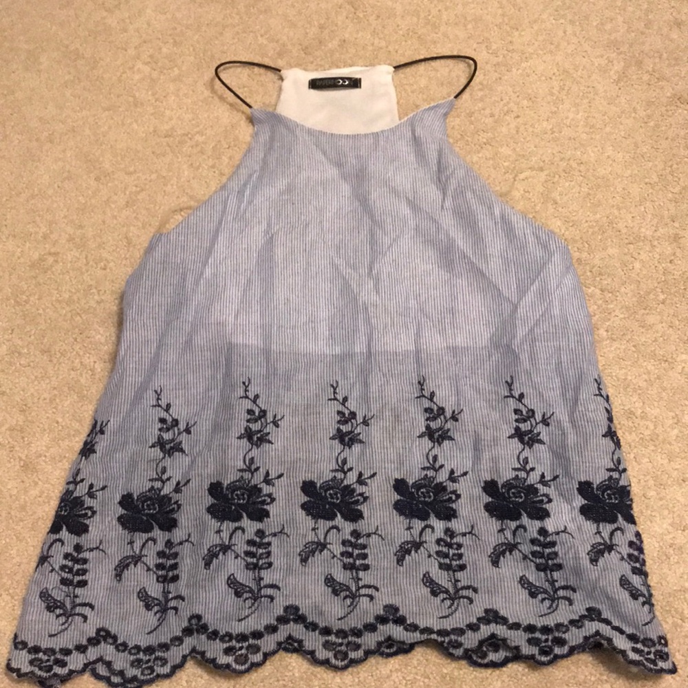 Loose blouse shirt blue